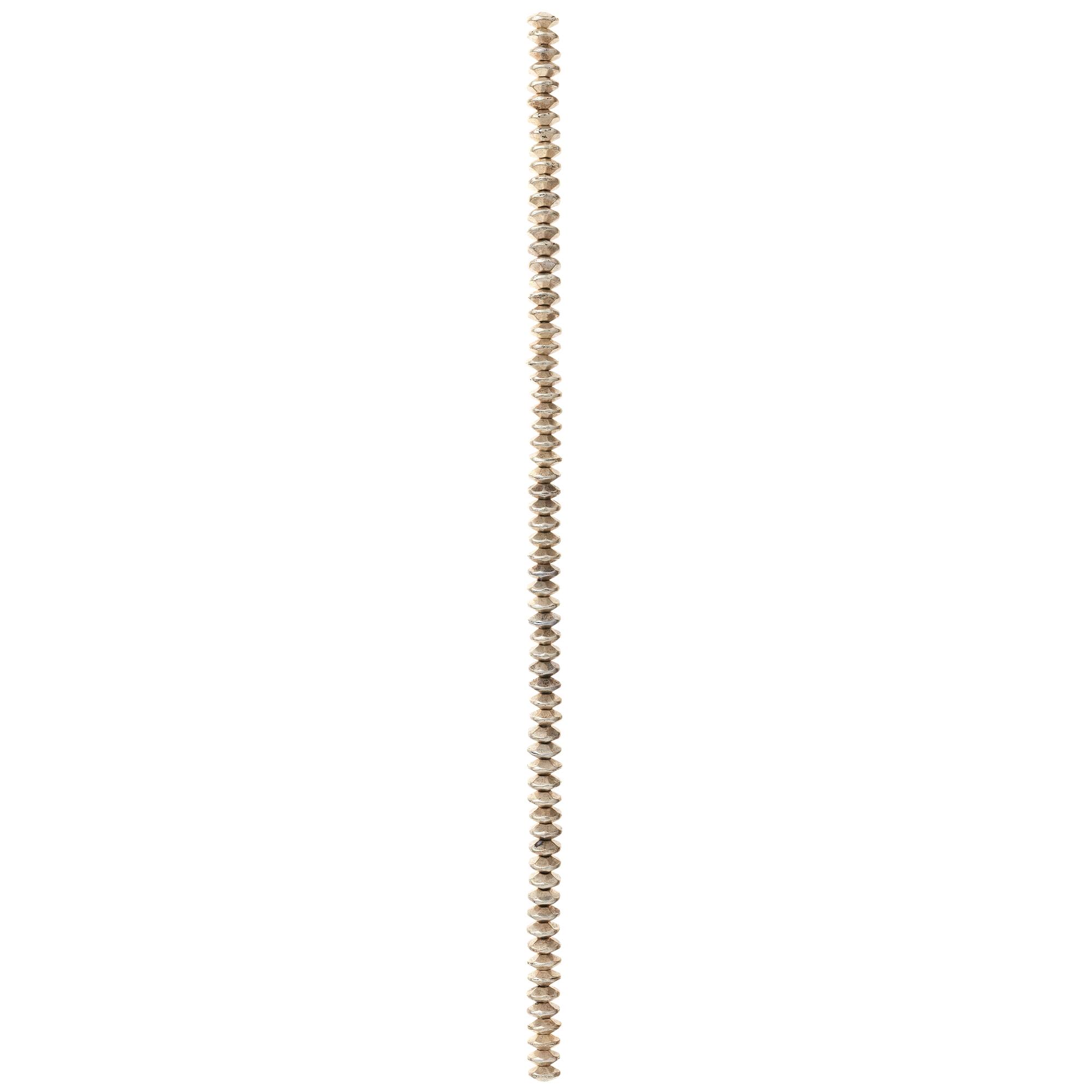 Silver Plated Rib Rondelle Beads, 6mm by Bead Landing™